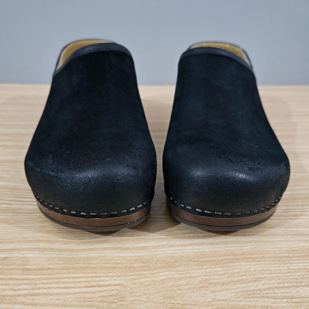 Dansko Clog Brenna Burnished Suede Womens Slip On Black Nubuck EU Size 41 Shoe - Picture 4 of 11